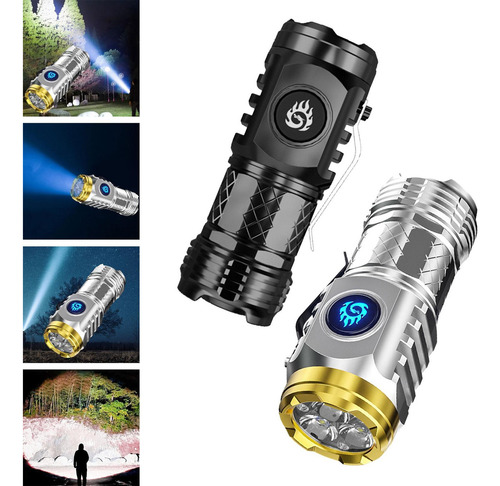 2 Linternas De Mano Reflector De Luz Fuerte Linterna De