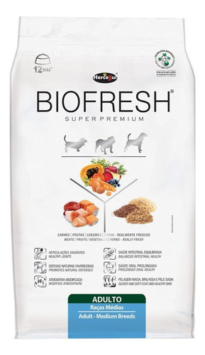 Biofresh Perro Adulto Raza Media Carne Frutas Y Vegetales 3k