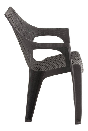 Set 4 Sillas Comedor/terraza/camping Rattan Con Apoyabrazos