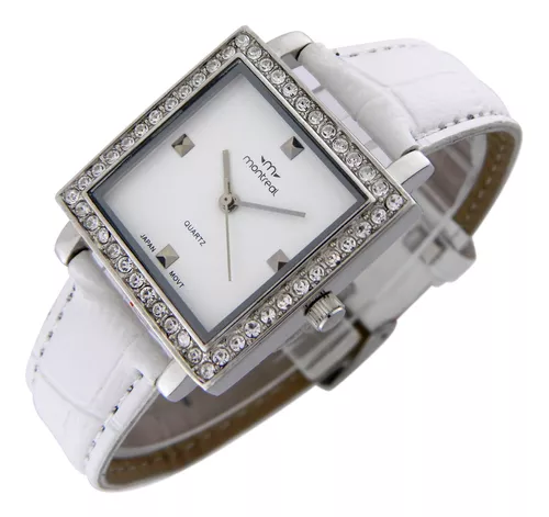 Reloj Swatch Mujer So28w106-s14 Classic White Bishop Color de la malla  Blanco Color del bisel