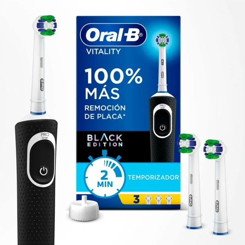 Cepillo Eléctrico Oral B Vitaliy Black + 3 Cabezales