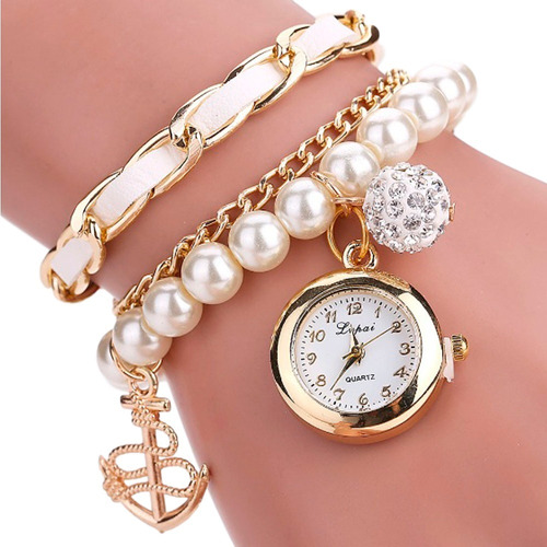 Reloj Mujer Maitte Fashion - Blanco Dama Perlas