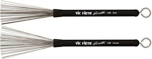 Escobillas Vic Firth Mango Goma Negro Modelo Russ Miller 