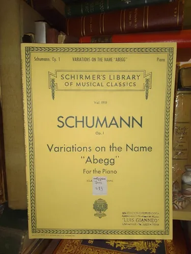 comprar Schumann: Variations On Abegg Op 1. Piano Schirmer Partitura
