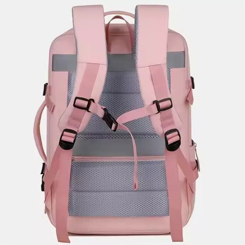 Mochila de viaje de mano, equipaje de cabina, bolso de avión, negro liso, mochila de gran capacidad