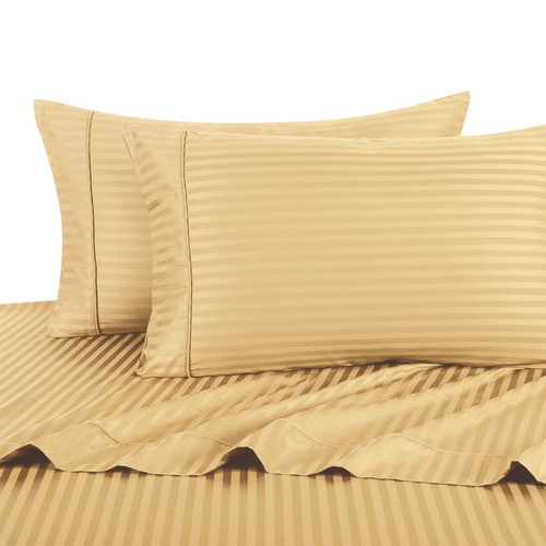 Imagen 2 de 3 de Juego Sábanas Microfibra Beige Líneas King