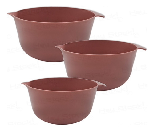 Set X3 Bowl Batidor Pico Vertedor Asa Plástico Carol Hsk