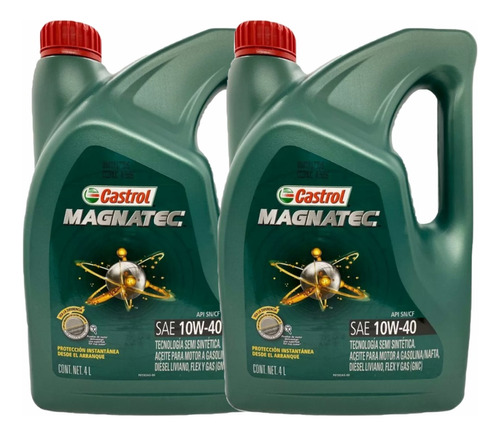 8 Litros Aceite Castrol Magnatec 10w40 Para Motor Nafta Gnc