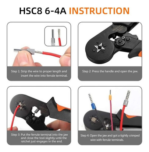 Kit De Herramientas De Crimpado Hsc8 6-4 0.25-10m+ Terminale