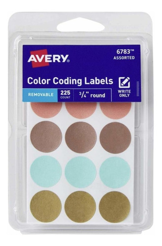 Avery 6783 Etiqueta Codificacion Color Punto Metalico 3