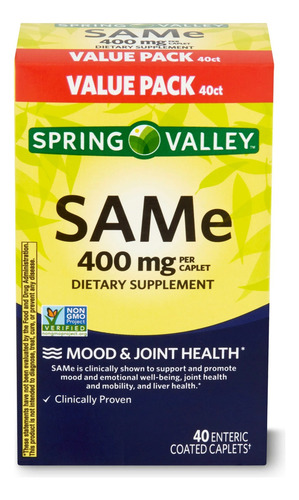Spring Valley Sam-e 400 Mg Con 40 Comprimidos Sabor S/n