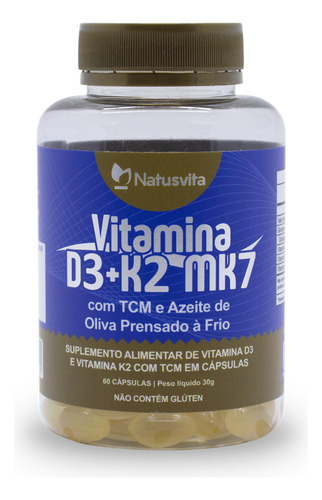 Vitamina D3 2000ui + K2 Mk7 + Vit E + Tcm E Óleo De Oliva