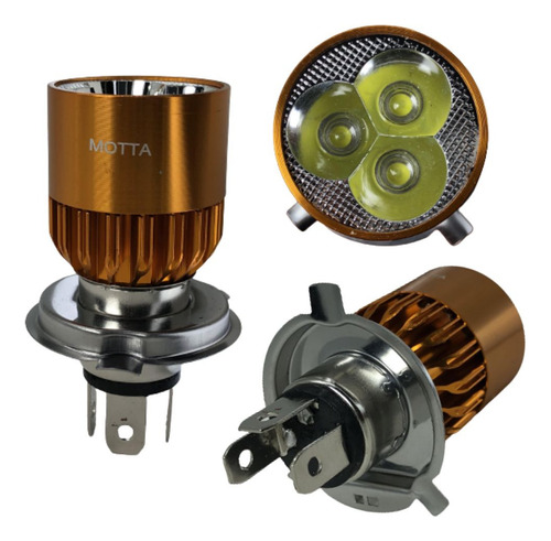 Bombillo H4 3 Led 3 Patas Luz Alta Y Baja
