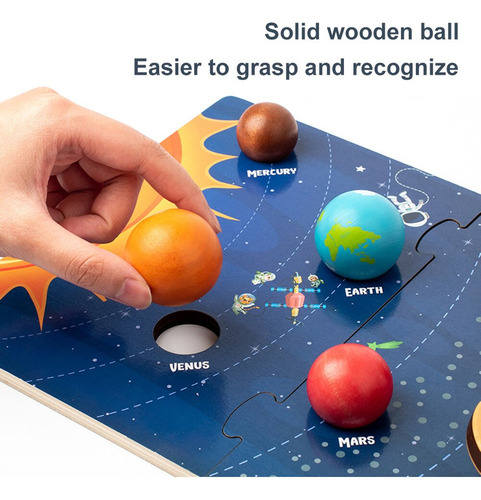 Puzle Del Sistema Solar Montessori Toys 8 Planets, Tablero C