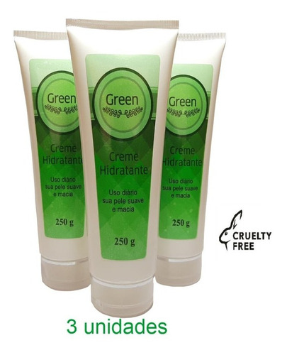 3 Unidades Creme Hidratante Corporal Green Opalo - 250g