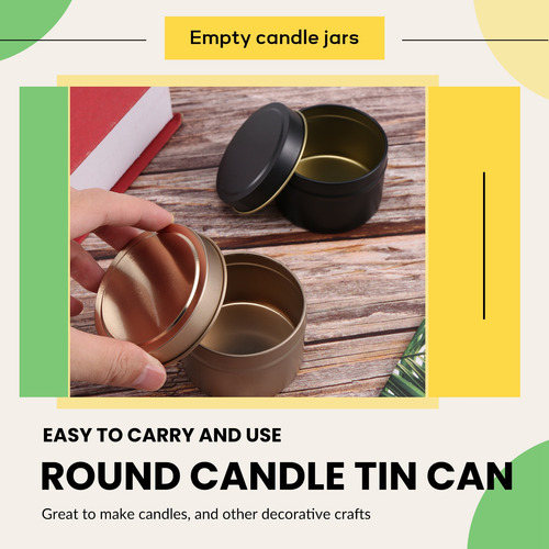 Paquete De 24 Latas Para Velas Con Tapas, 4 Onzas, Tarros De