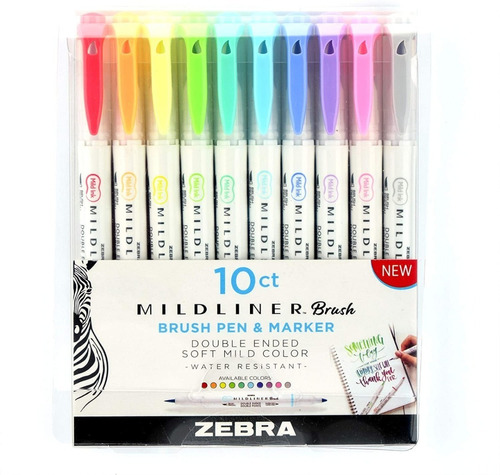 Mildliner Brush Zebra Paquete De 10