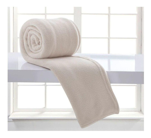Cobertor Corttex Home Design Microfibra cor bege-claro com design liso de 2.2m x 1.8m