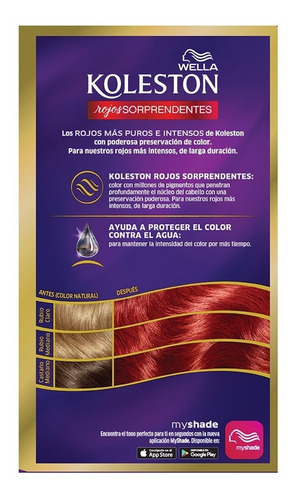 Tintura Wella Koleston Kit Rojo Cobrizo Intenso 7744