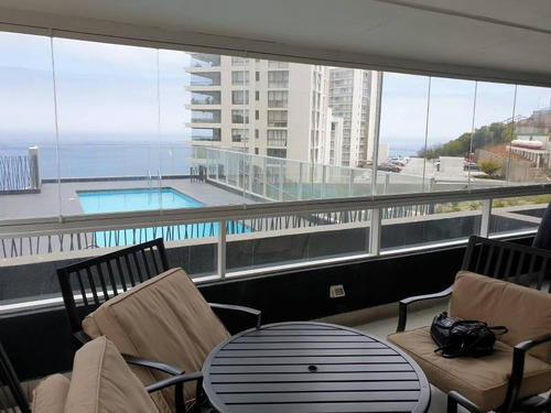 Arriendo 3d2b Amoblado Vista Al Mar, Reñaca Norte