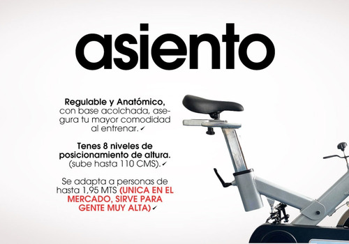 Imagen 4 de 10 de Bicicleta Fija Spinning Profesional Gimnasio 61kg Anti Shock