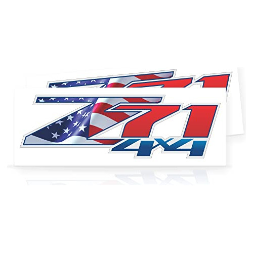 Pegatinas Z71 4x4 Chevy Silverado Bandera Americana (co...