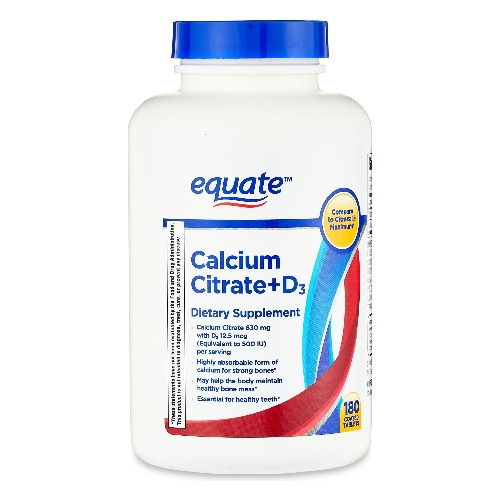 Vitamina Calcium Citrato + D3 180 Tab Equate Tienda 