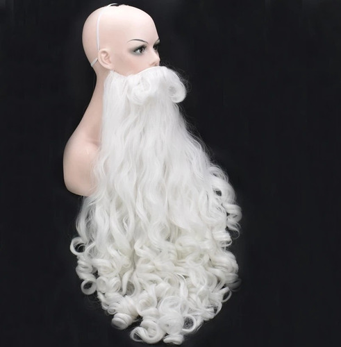 - Peluca De Papá Noel Decorativa Navideña +conjunto De Barba
