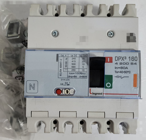 Interruptor Automatico 4p 80a 25ka Reg. Ref 420054 Legrand