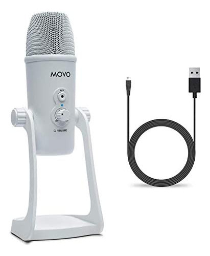Micrófono De Escritorio Movo Para Computador Blanco Color Blanco