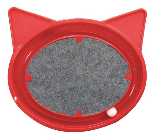 Arranhador Gatos C/ Bolinha Interativa Antistress Brinquedo Cor Vermelho