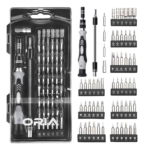 Set D/destornilladores Oria 60 En 1 C/estuche Negro