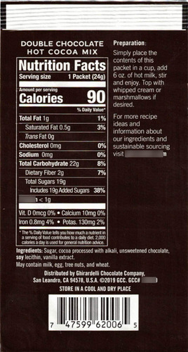 Mezcla De Chocolate Doble Caliente 24 G Paquete De 25