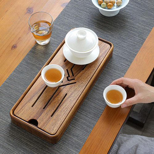 Bandeja De Té De Madera, Plato Simple De Drenaje Para El