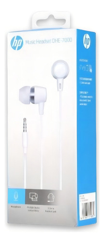 Audífonos Hp In-ear Dhe-7000 Blancos 29hpvdh7wh Color Blanco