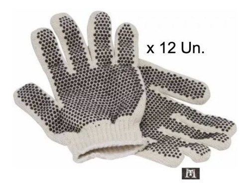 Guantes Moteados Randon 3 Cabos Algodon X 12 Pares
