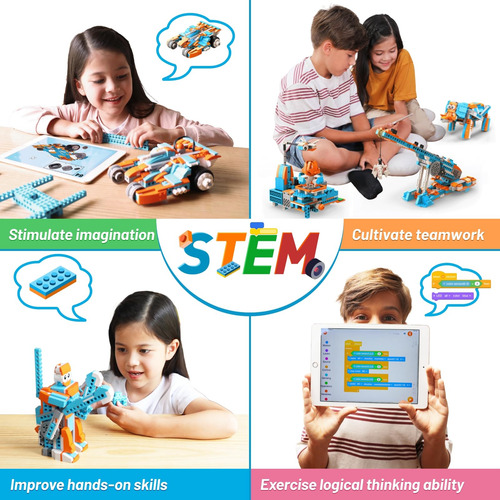 Kit Robot Stem 10 En 1 Con App, Control Remoto Y Bloques Pro
