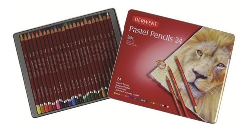 Lapices Pastel Derwent X 24 Caja Metalica Color Coral Claro