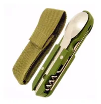 Comprar Set Cubierto Plegable-tenedor-cuchillo-cuchara-supervivencia