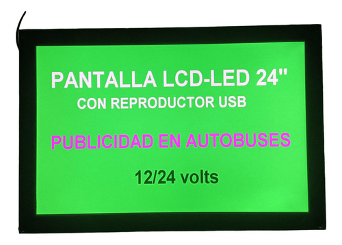 Pantalla Lcd Fija De 24  Con Reproductor Usb Para Autobus