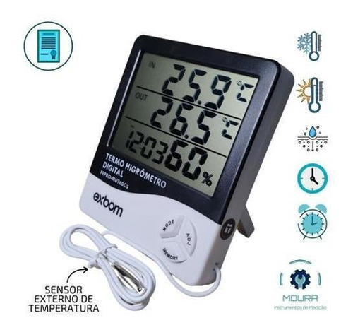 Termohigrômetro Com Sensor Externo E Certificado Calibração