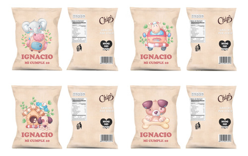 Chip Bag Kit Imprimible Bolsitas Dinosaurios De Cumpleaños