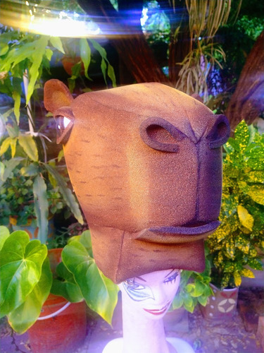 Gorro De Carpincho/capibara En Goma Espuma Para Disfraz Marrón Claro