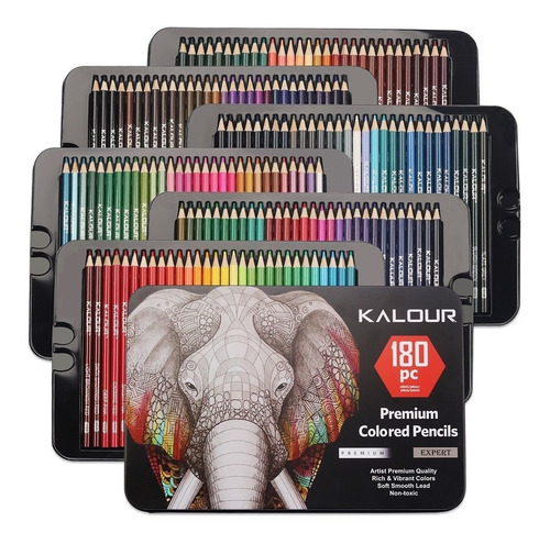 Set 180 Lápices Colore Arte Dibujo Profesional Caja Metáli