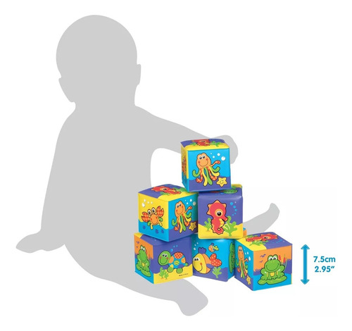 Juguete De Baño Cubos Sensoriales Playgro Multicolor / Pimpo