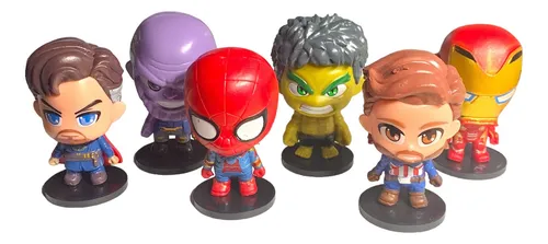 Figuras Marvel Avengers Cabezones Colección Set X 6