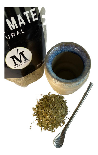 Imagen 2 de 4 de Kit De Mate Argentino Mate- Bombilla - Yerba Mate Y Cepillo