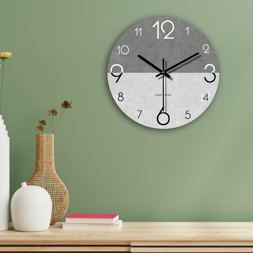 Reloj De Pared Artístico De 12.0 In, Gris Oscuro Claro