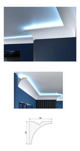 24 Metros Molduras Decorativas De Unicel Luz Led Interiores