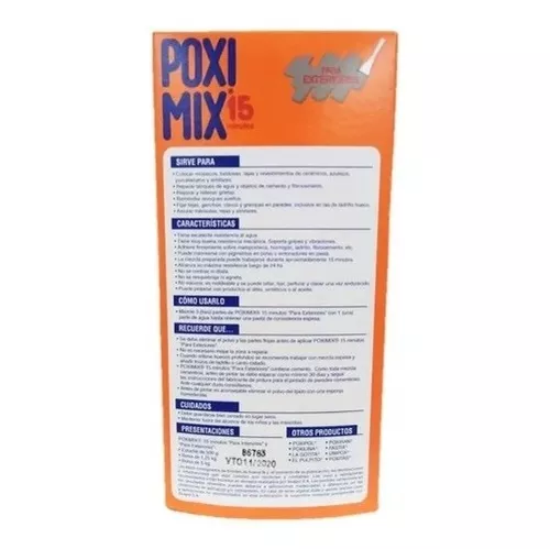 Cemento Rápido Exterior Poxi-Mix 500 Gr